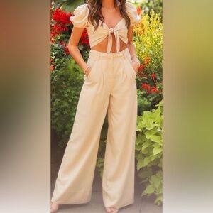 Gianni Bini Cream Wide-Leg Set